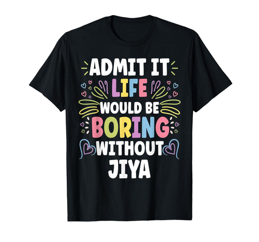 JIYA Personalized Name Funny Cute Custom JIYA Name T-Shirt