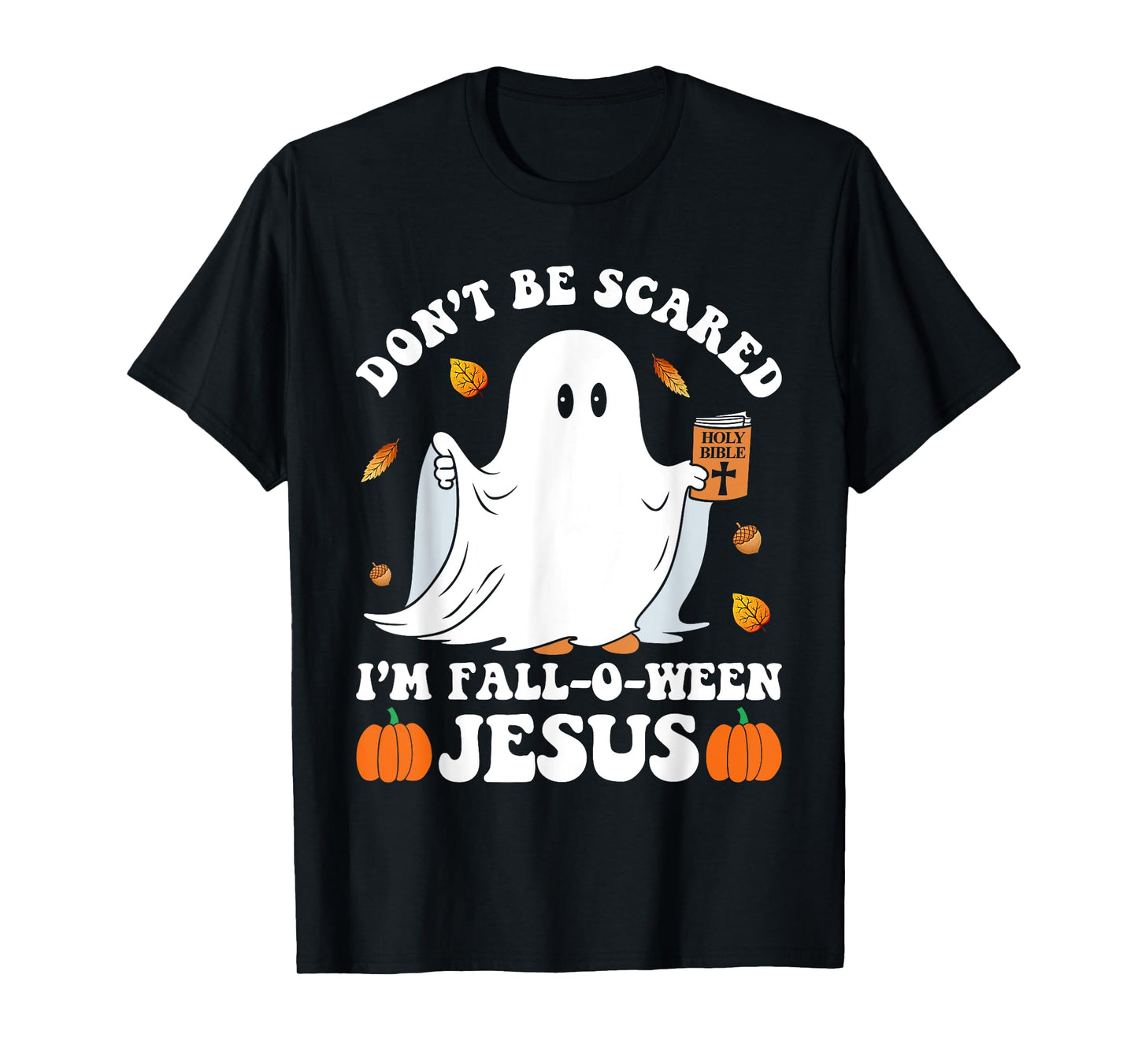 Cute Ghost Christian Halloween Fall-O-Ween Jesus Pumpkin T-Shirt