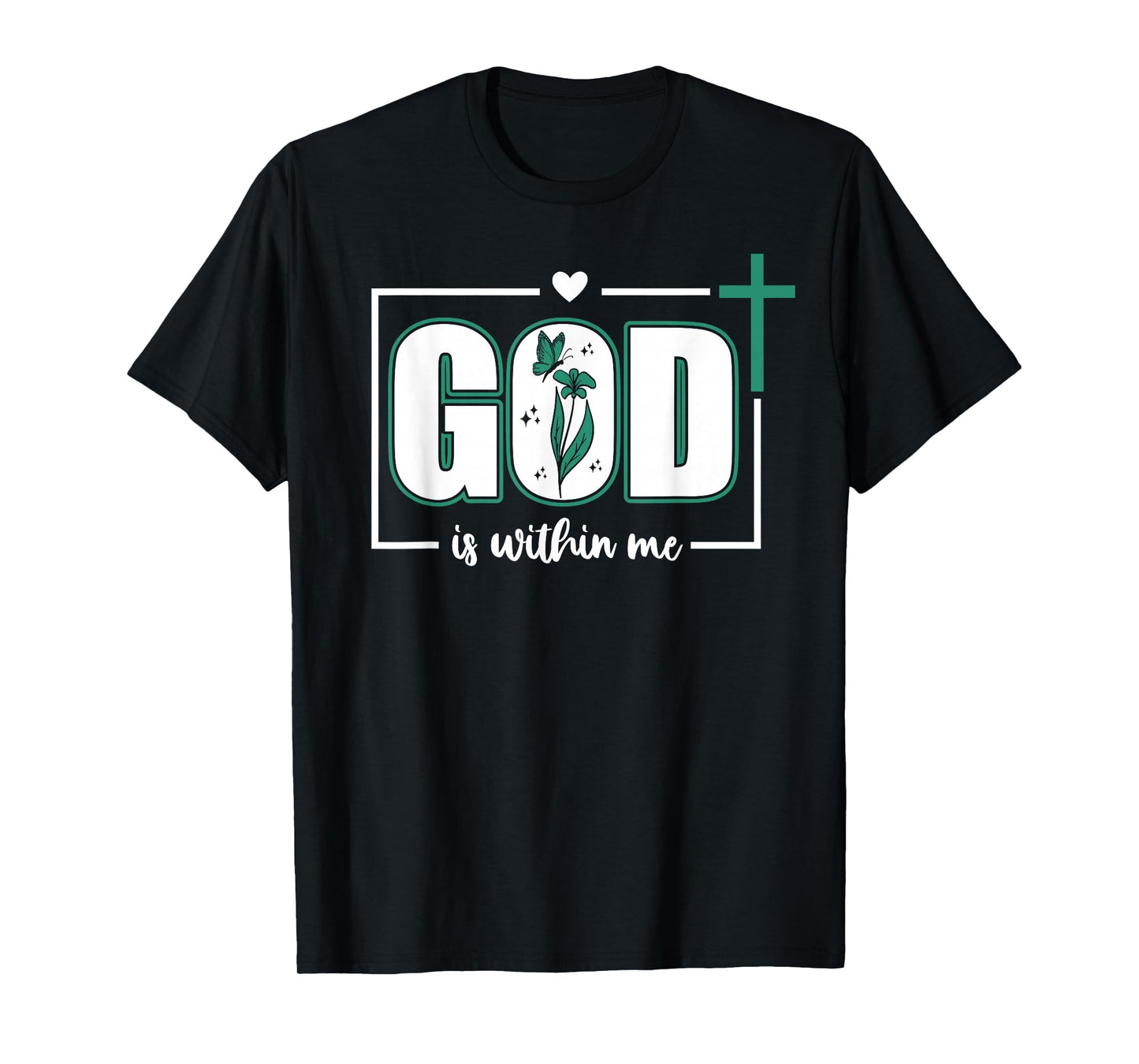 God is Within Me Will I Not Fall Psalm 46:5 Teal Bible Verse T-Shirt