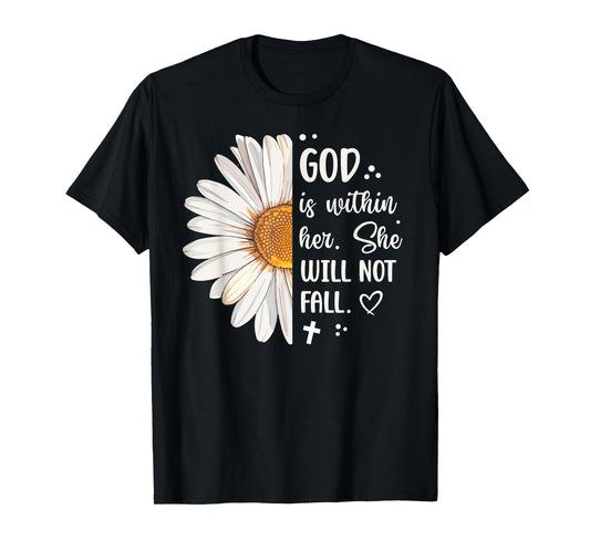 God Is Within Her Psalm 46:5 Bible Verse Christian Woman T-Shirt