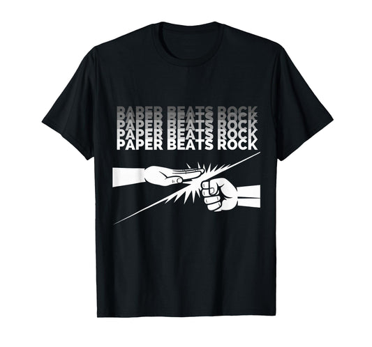 Funny Paper Beats Rock Saying Humor Retro Gaming Style T-Shirt