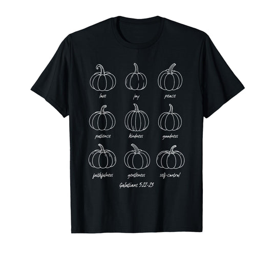Christian Pumpkin Galatians 5:22-23 Fruits of The Spirit T-Shirt