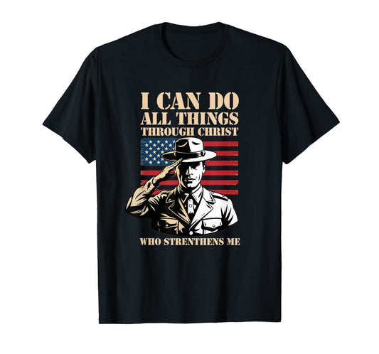 Drill Sergeant Boot Camp Instructor USA Flag Veterans T-Shirt