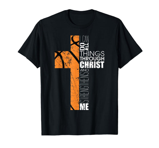 Christian Basketball Gifts Teen Boys Men Religious Verses T-Shirt