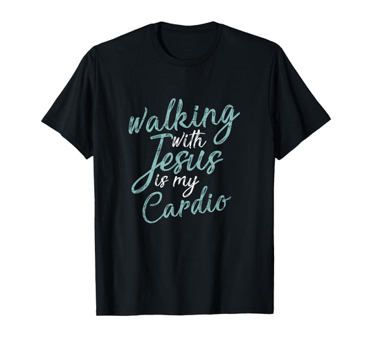 Funny Christian Workout Cardio Gift Jesus Christ Prayer T-Shirt