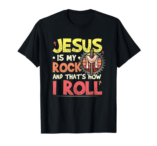 Jesus Is My Rock Bible Faith in God Religion Jesus T-Shirt