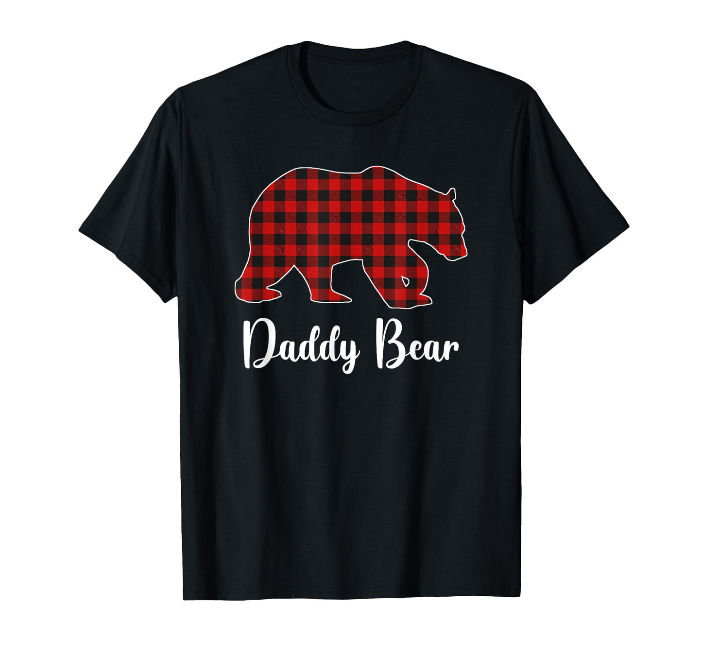 Red Plaid Bear Christmas Pajama Daddy Matching Family Dad T-Shirt