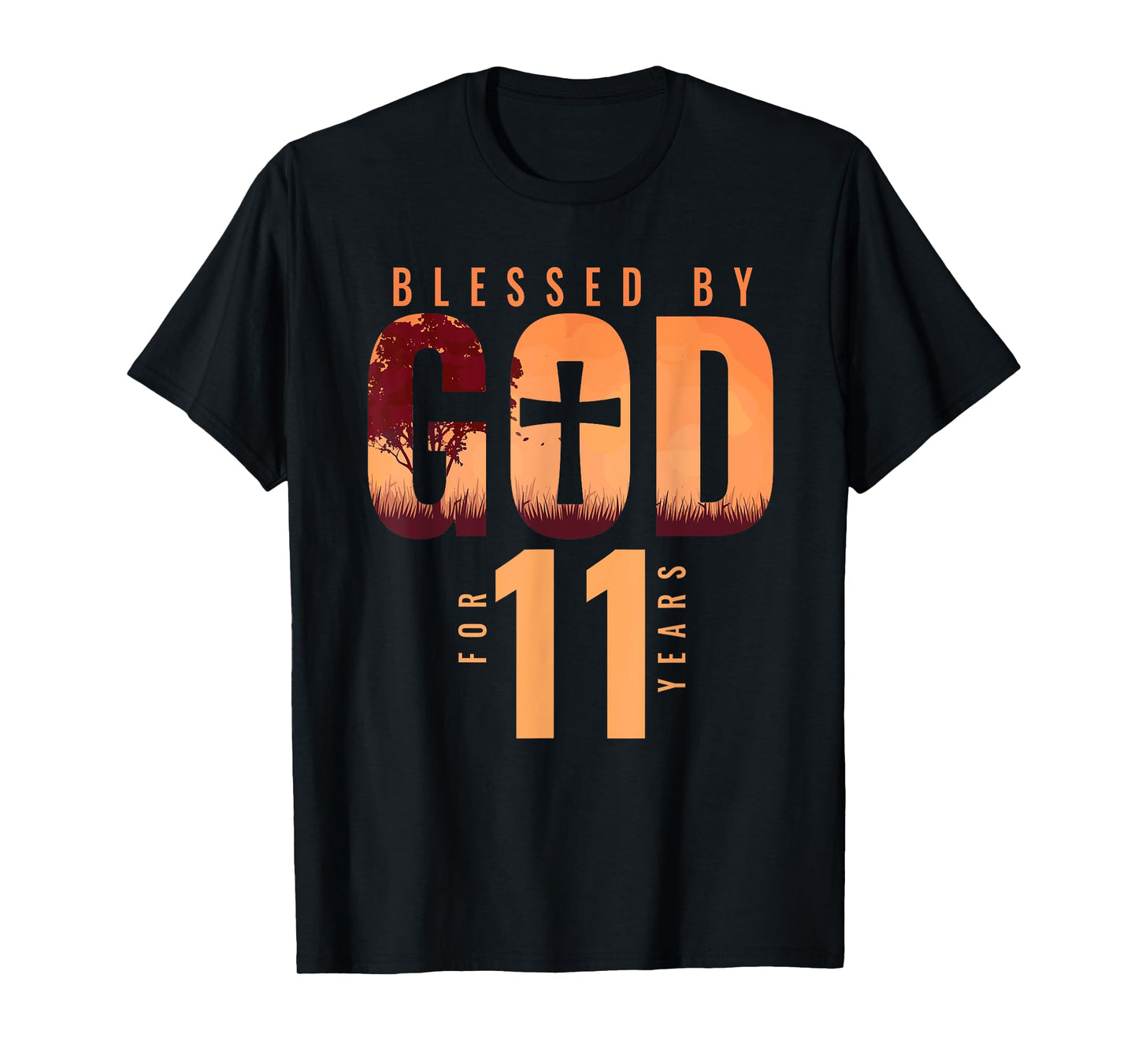 Blessed By God For 11 Years 11th Birthday Religious Theme T-Shirt