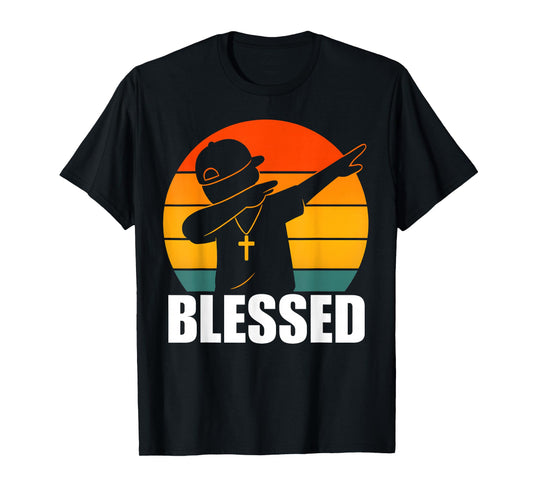Blessed Dabbing Boy Modern Hip Hop Christian Kids Boys Tween T-Shirt