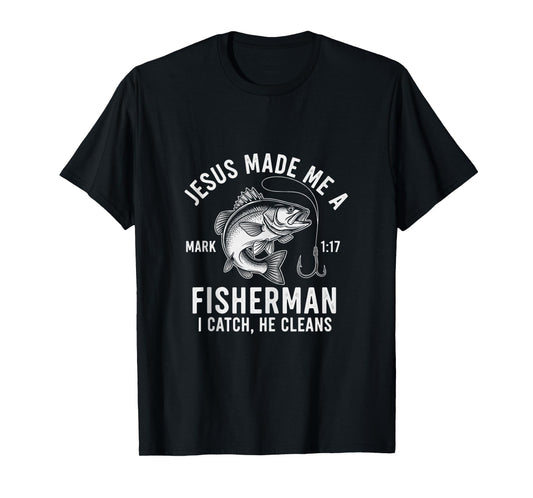 Jesus Made Me A Fisherman Christian Religion Fishing Tank Top