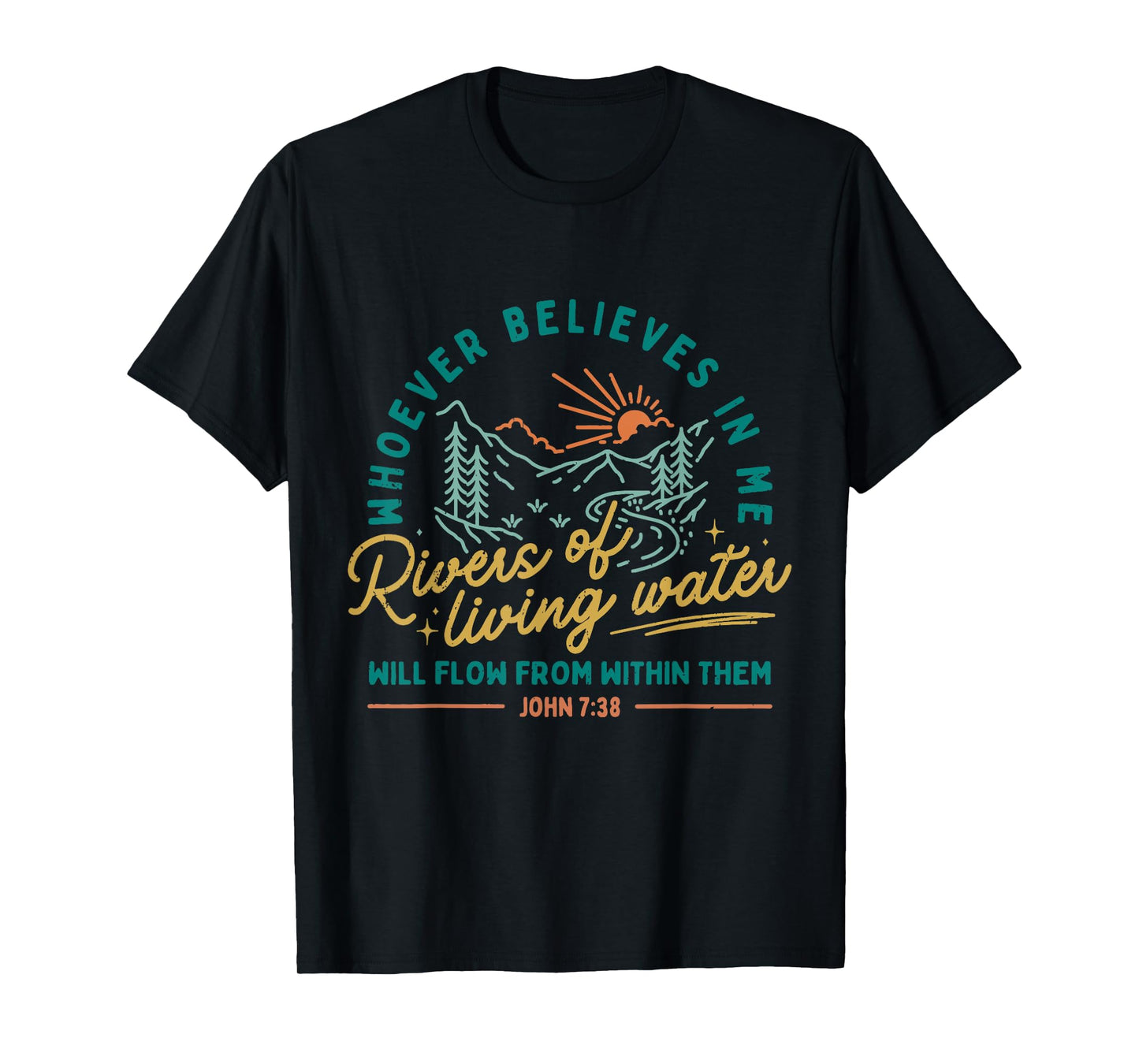 Rivers of Living Water John 7:38 Retro T-Shirt