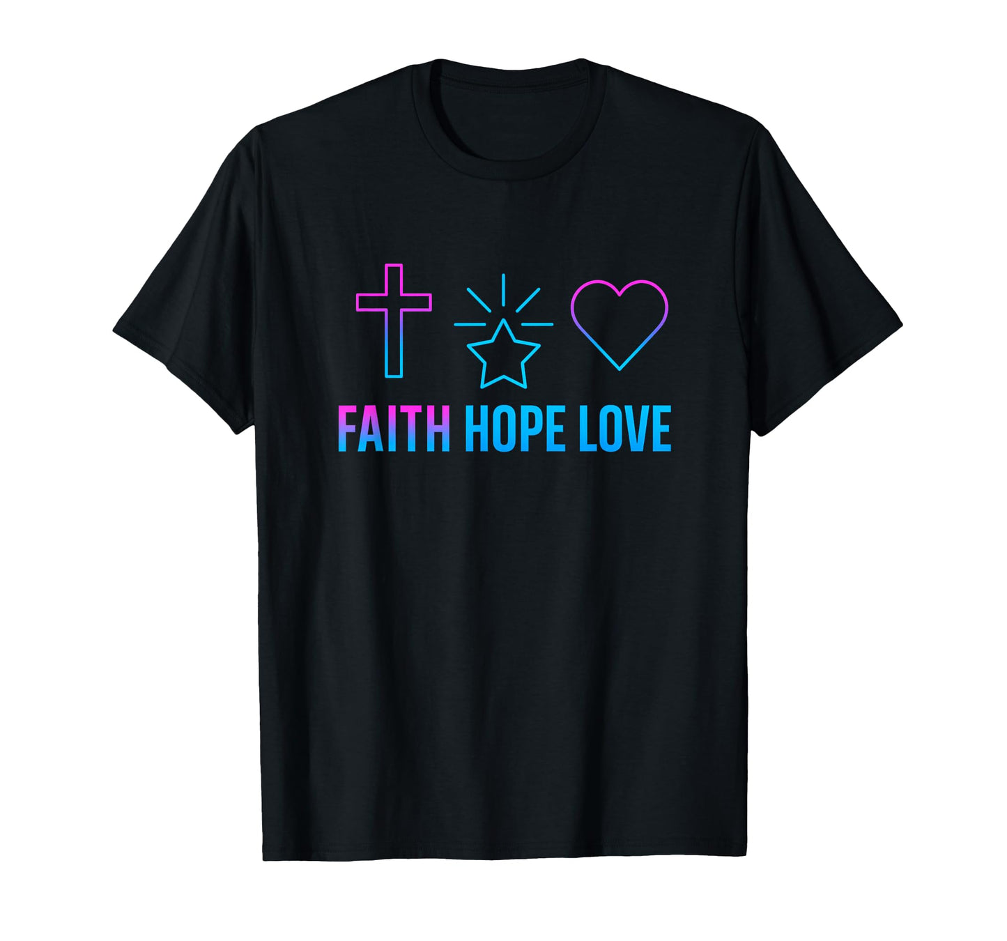 Faith Hope Love Christian Symbols Retro Style T-Shirt