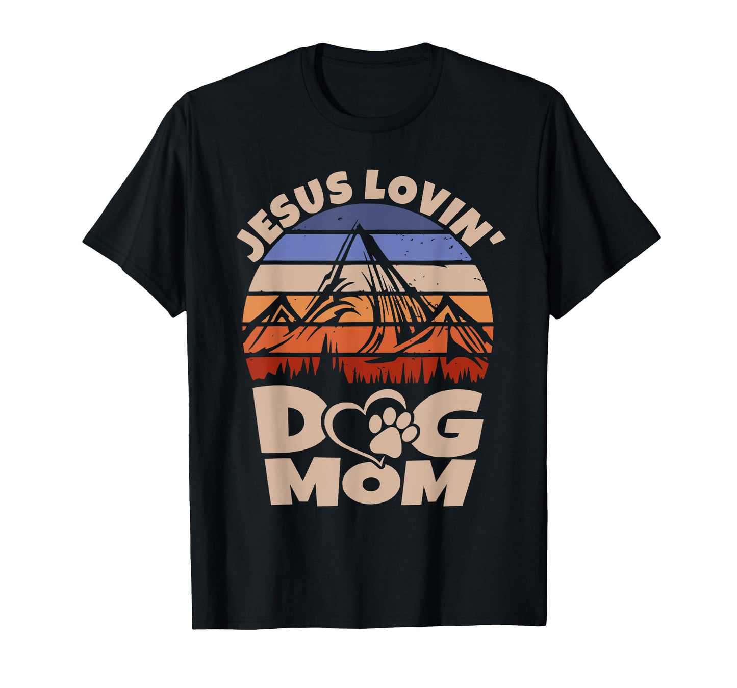 Cute Christian Retro Jesus Loving Dog Mom Funny Dog Sayings T-Shirt