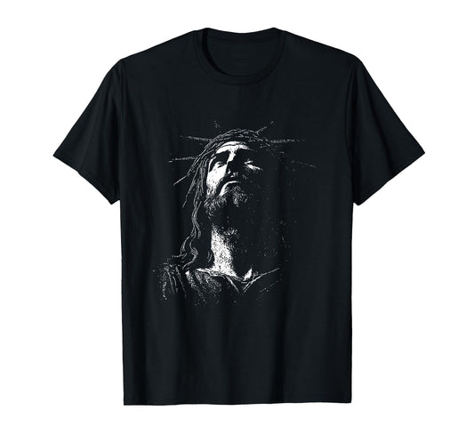 Jesus Christ Crown of Thorns Religious Art T-Shirt