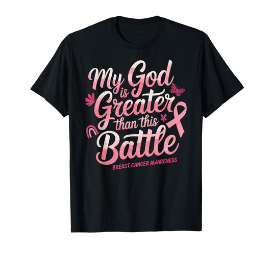 God Faith Breast Cancer Support Breast Cancer Awareness T-Shirt