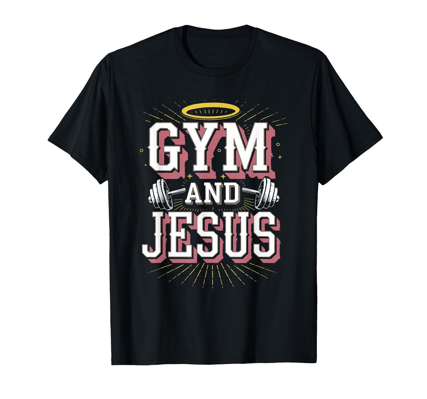 Gym and Jesus Faith Fitness Design T-Shirt