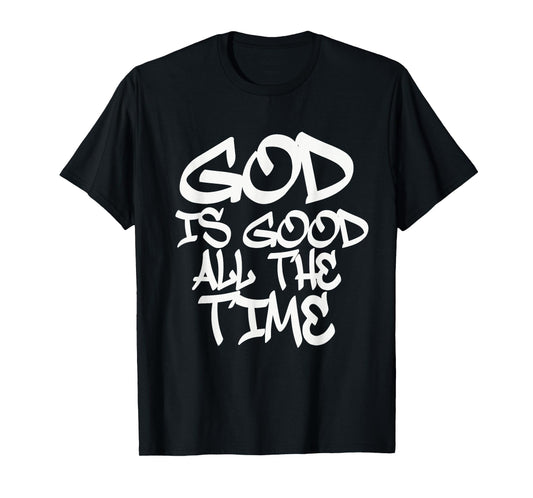 GOD IS GOOD MENS TRENDY URBAN RELIGIOUS GRAFFITI MODERN T-Shirt
