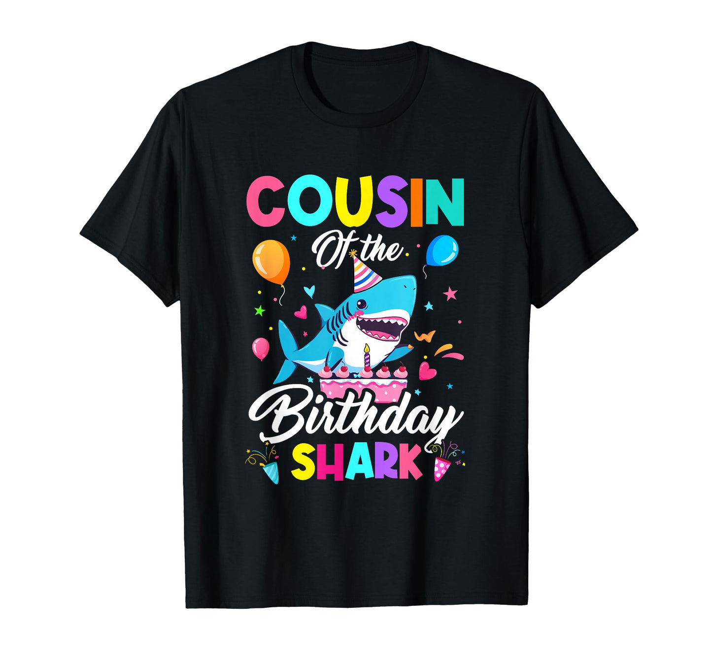 Cousin Of The Shark Birthday Boy Girl Party Family Group T-Shirt
