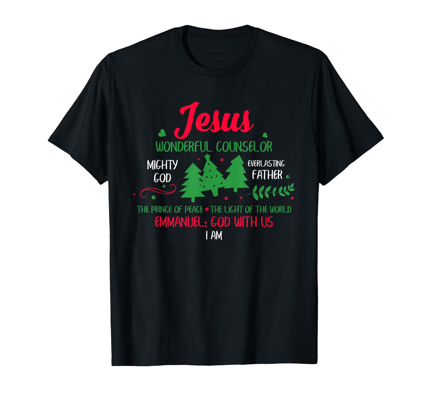 Christian Christmas Bible God With Us Jesus Tree T-Shirt