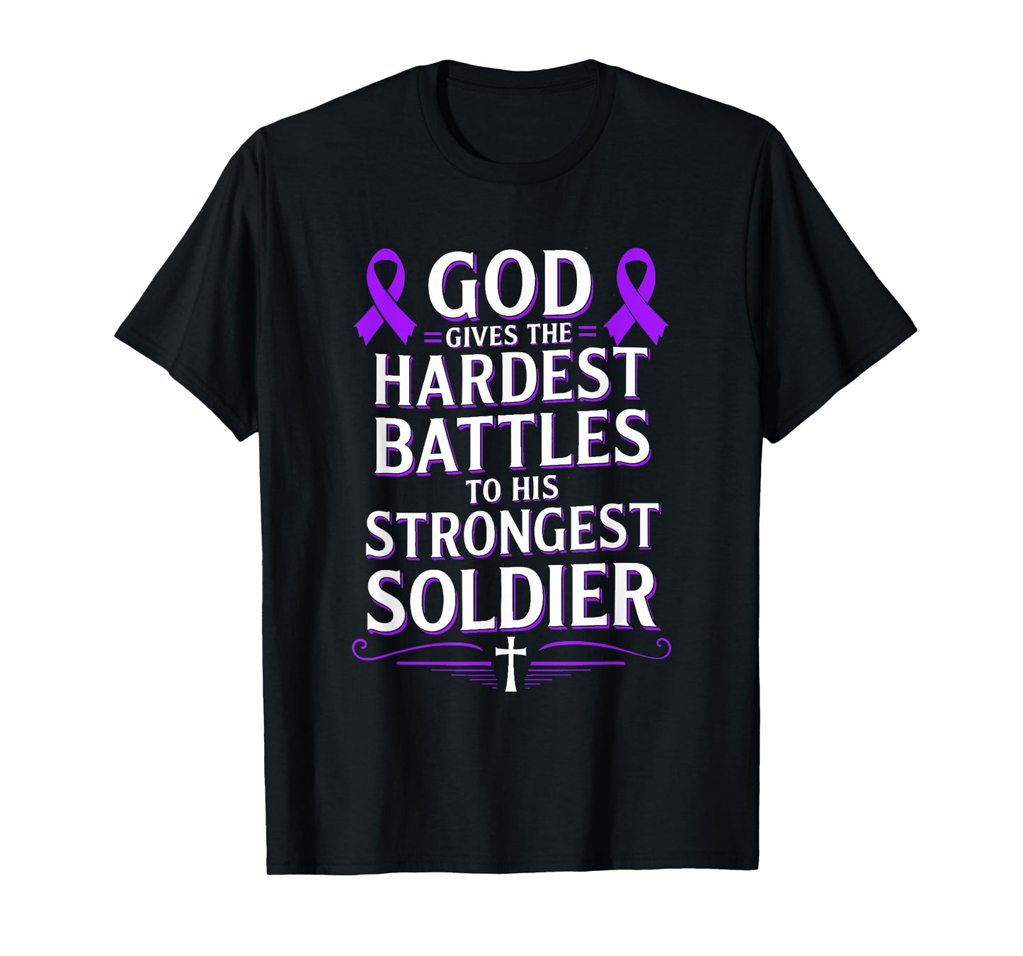 God Gives Hardest Battle Gynecologic Cancer Awareness T-Shirt