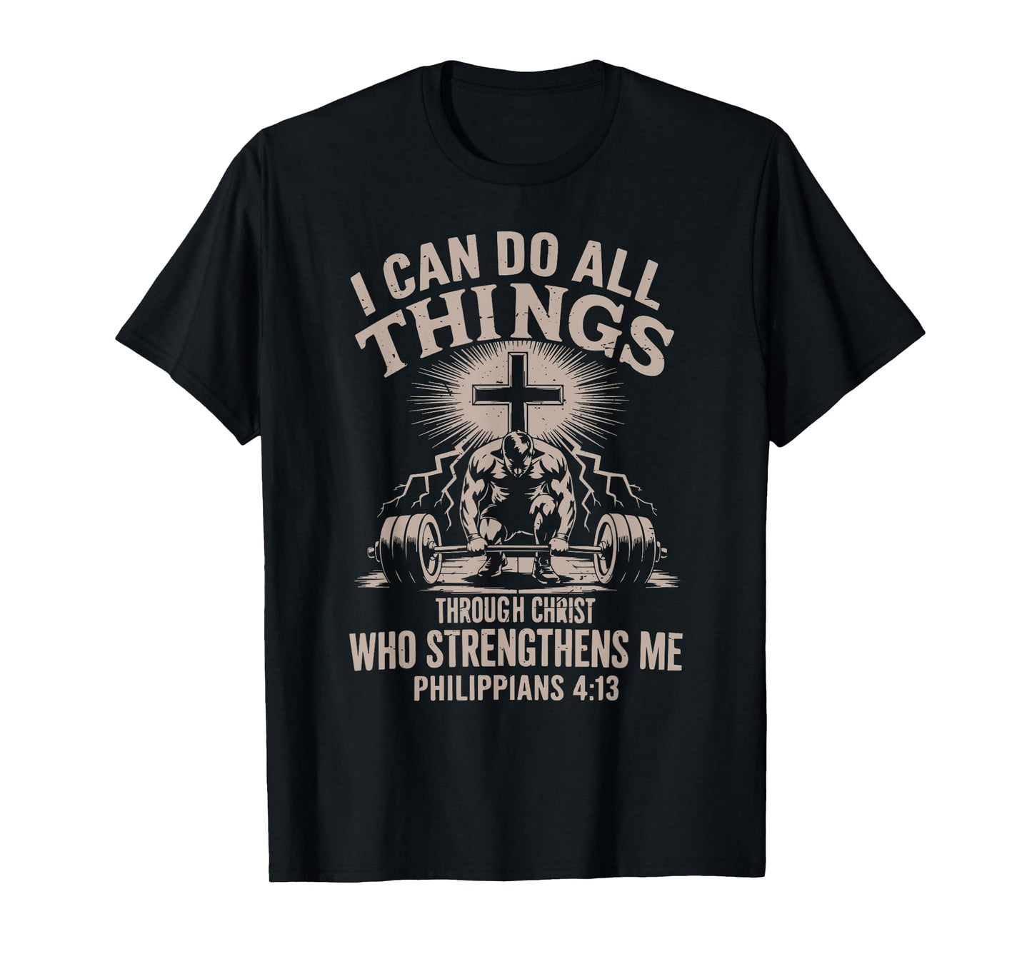 Can Do All Things Funny Christian Workout Gym Weightlifting T-Shirt