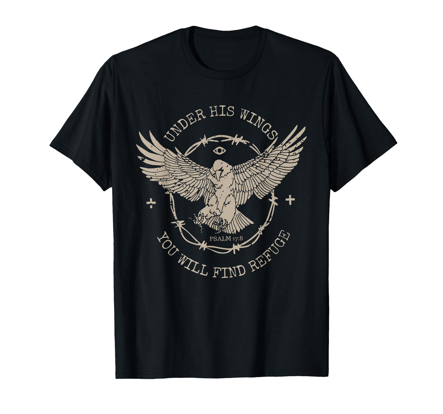 Under His Wings You Will Find Refuge Eagle Christian Jesus T-Shirt