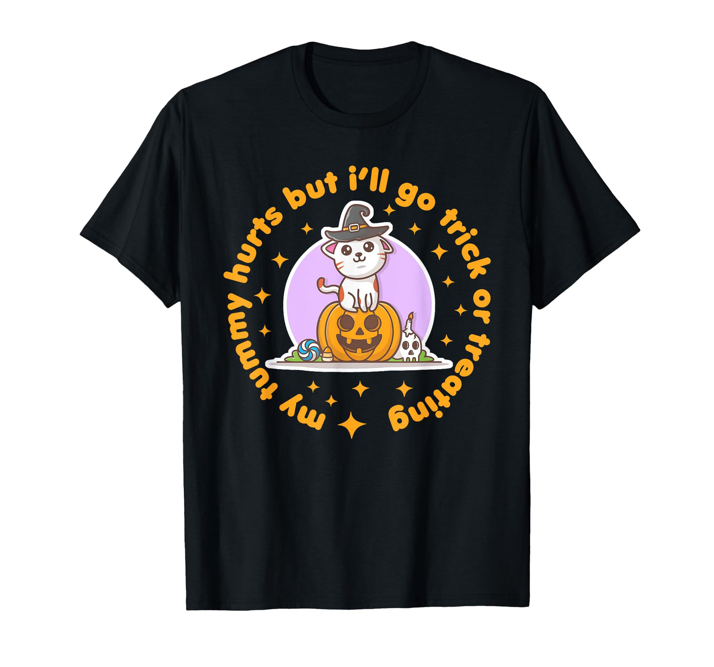 My Tummy Hurts Funny Halloween Cute Kawaii Trick or Treat T-Shirt