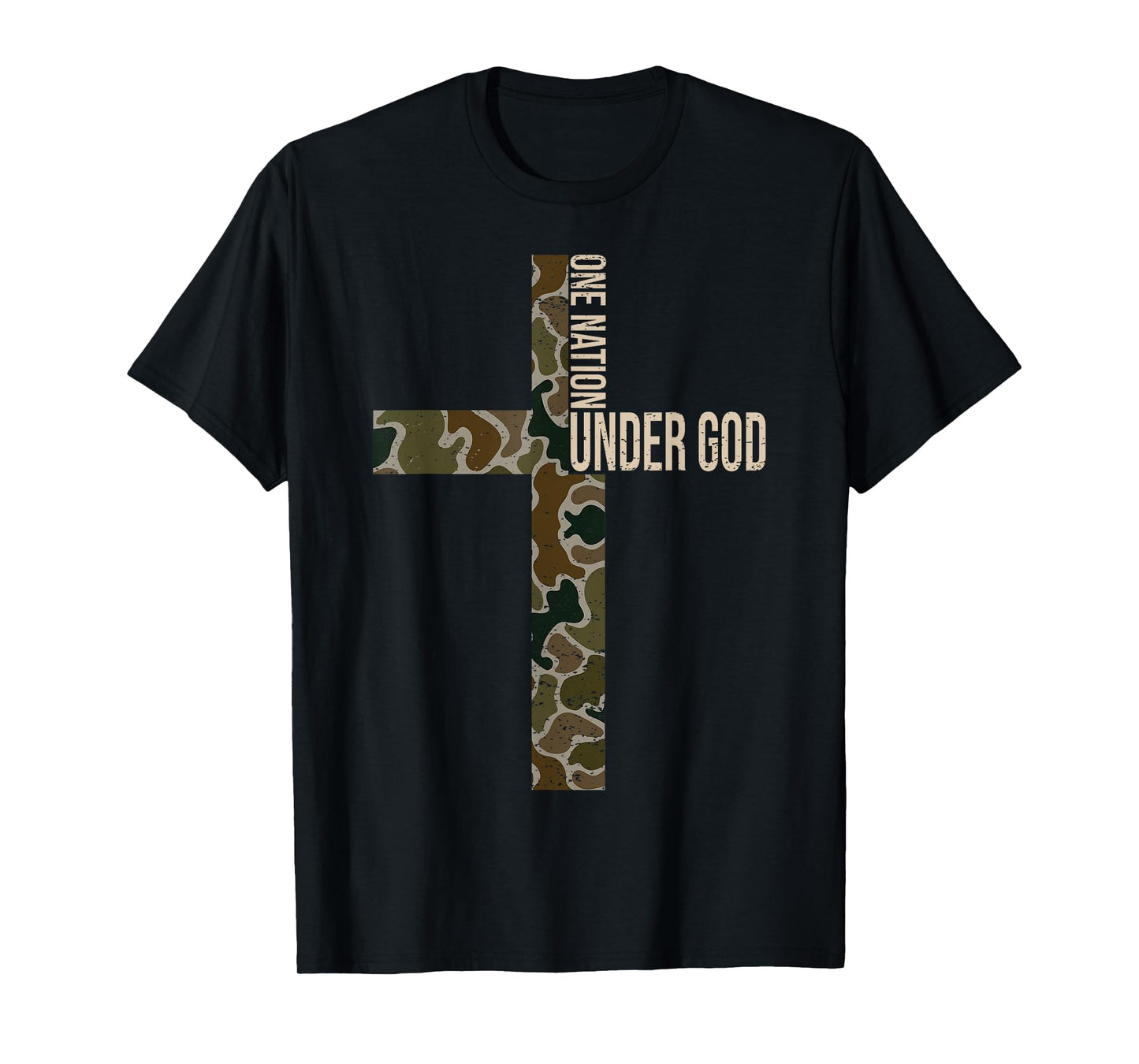 Jesus Camo One Nation Under God Christian Cross God Faith T-Shirt
