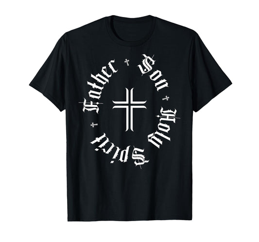 Christian Father Son Holy Spirit Ghost Faith God Back Design T-Shirt