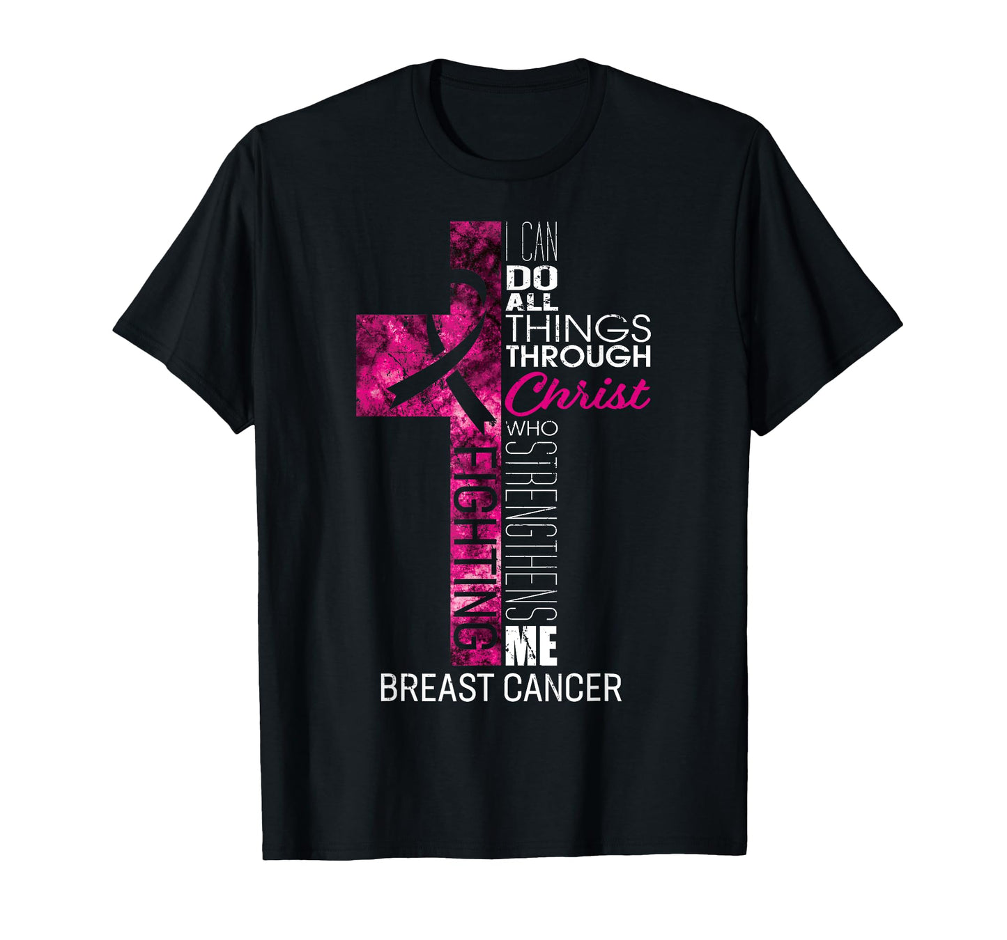 Breast Cancer Awareness Gifts Pink Cross Christian Verse Mom T-Shirt