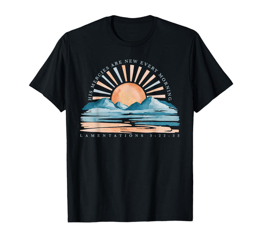 His Mercies are New Every Morning Christian Floral Jesus T-Shirt
