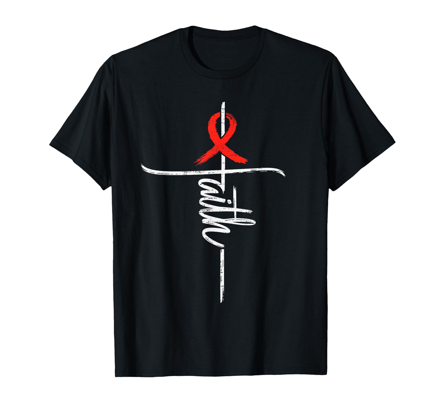 Faith Sepsis Awareness Cross Christian Religious Ribbon Red T-Shirt