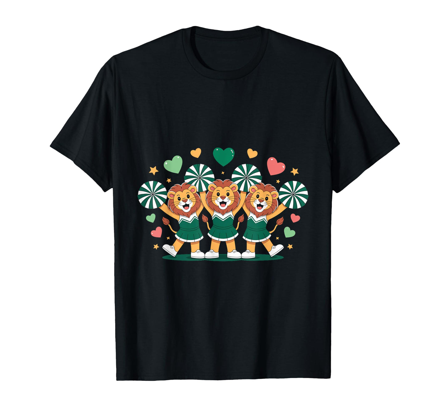 Isibindi Cheer Team – Cute Lion Girls in Green Uniform T-Shirt