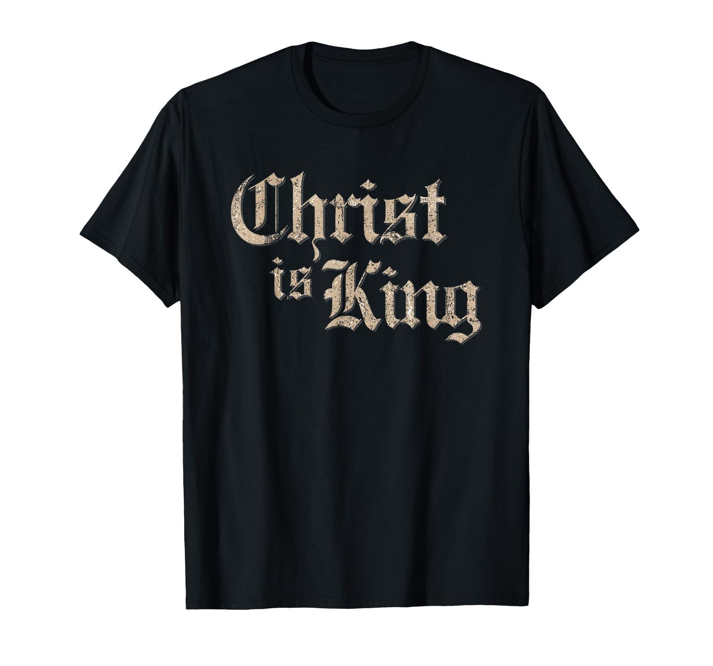 Vintage Christ Is King Jesus Christian Catholic Distressed T-Shirt
