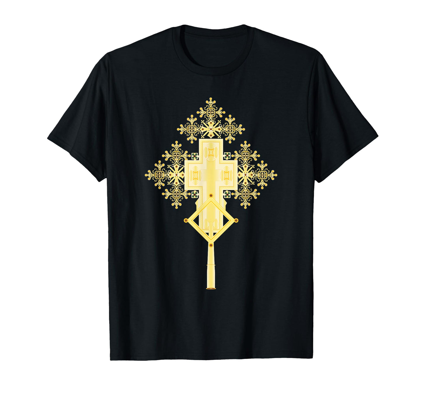Ethiopian Christian Art Christ in Glory Ethiopian Cross T-Shirt