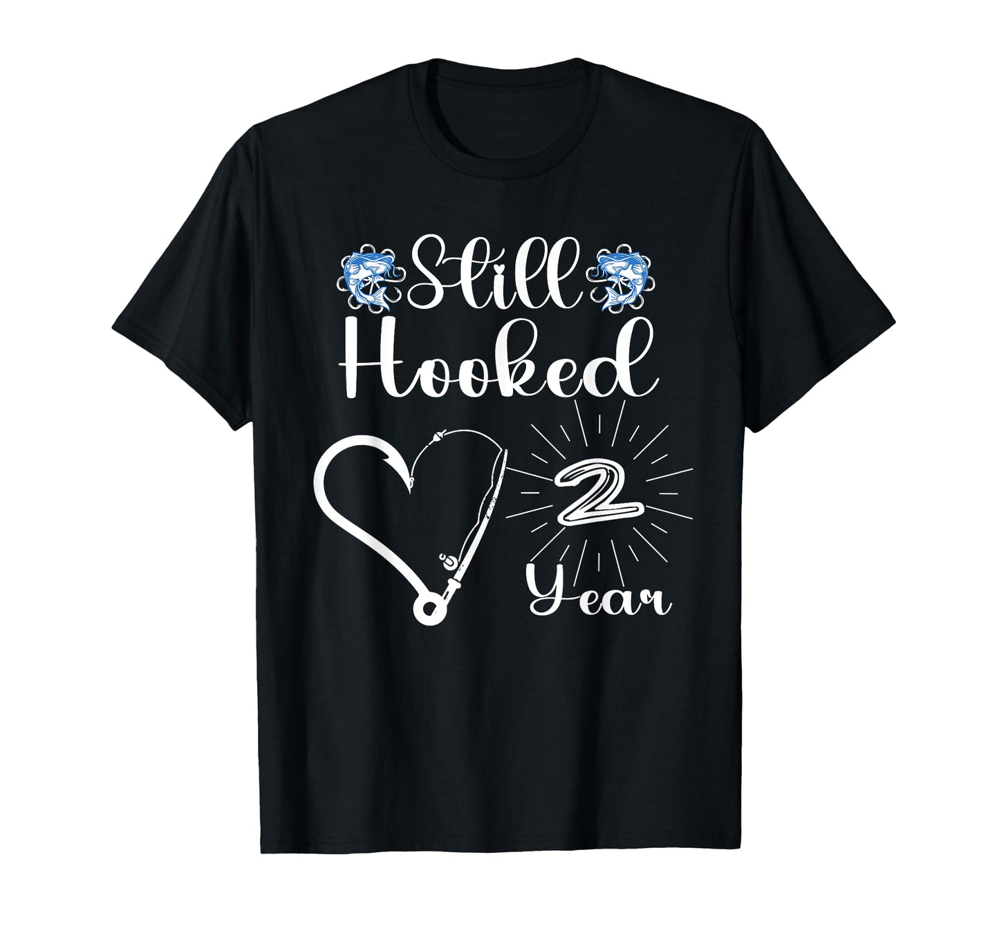 Married 2 Year - Fishing Couple - 2nd Wedding Anniversary T-Shirt