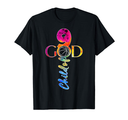 JESUS 9 YEARS CHILD OF GOD BASKETBALL 9th BIRTHDAY T-Shirt