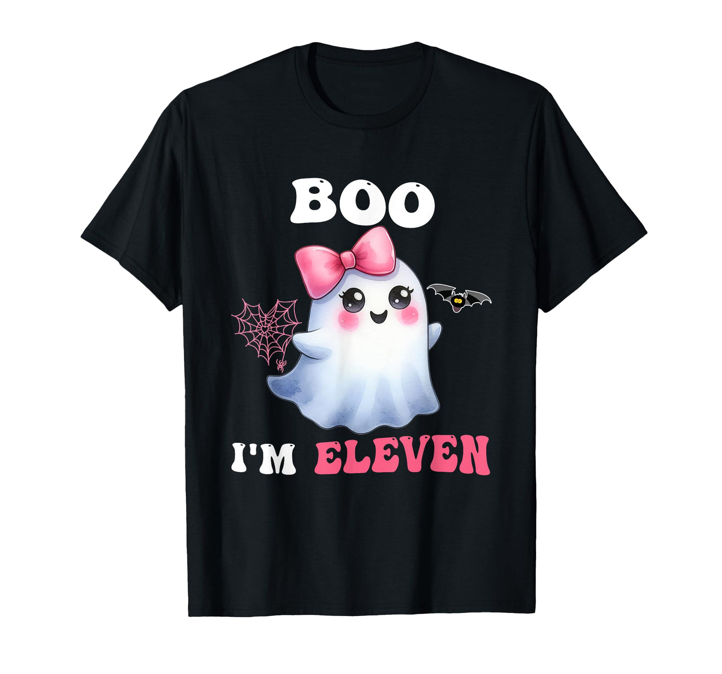 Boo I'm Eleven Cute Ghost 11th Birthday Funny Halloween Girl T-Shirt