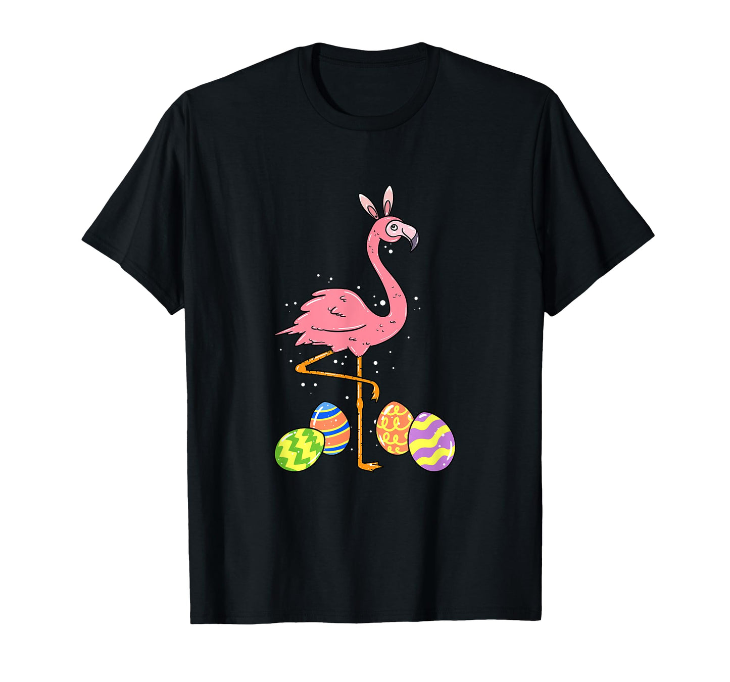 Easter Flamingo Easter Bunny Egg Basket Funny Easter T-Shirt