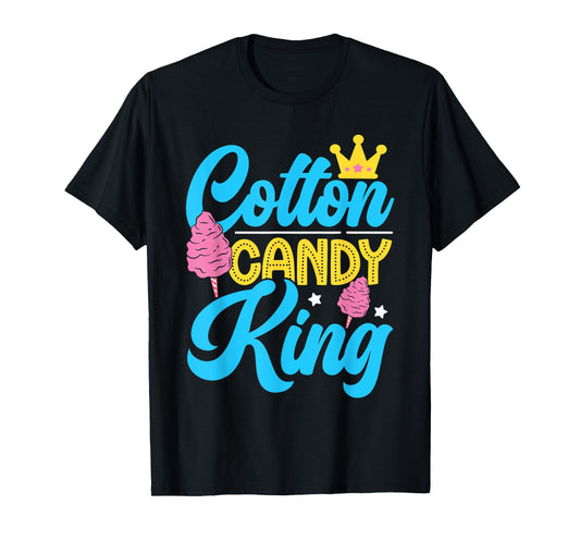 Funny Cotton Candy King Quote For Men Boys Flavored Candies T-Shirt