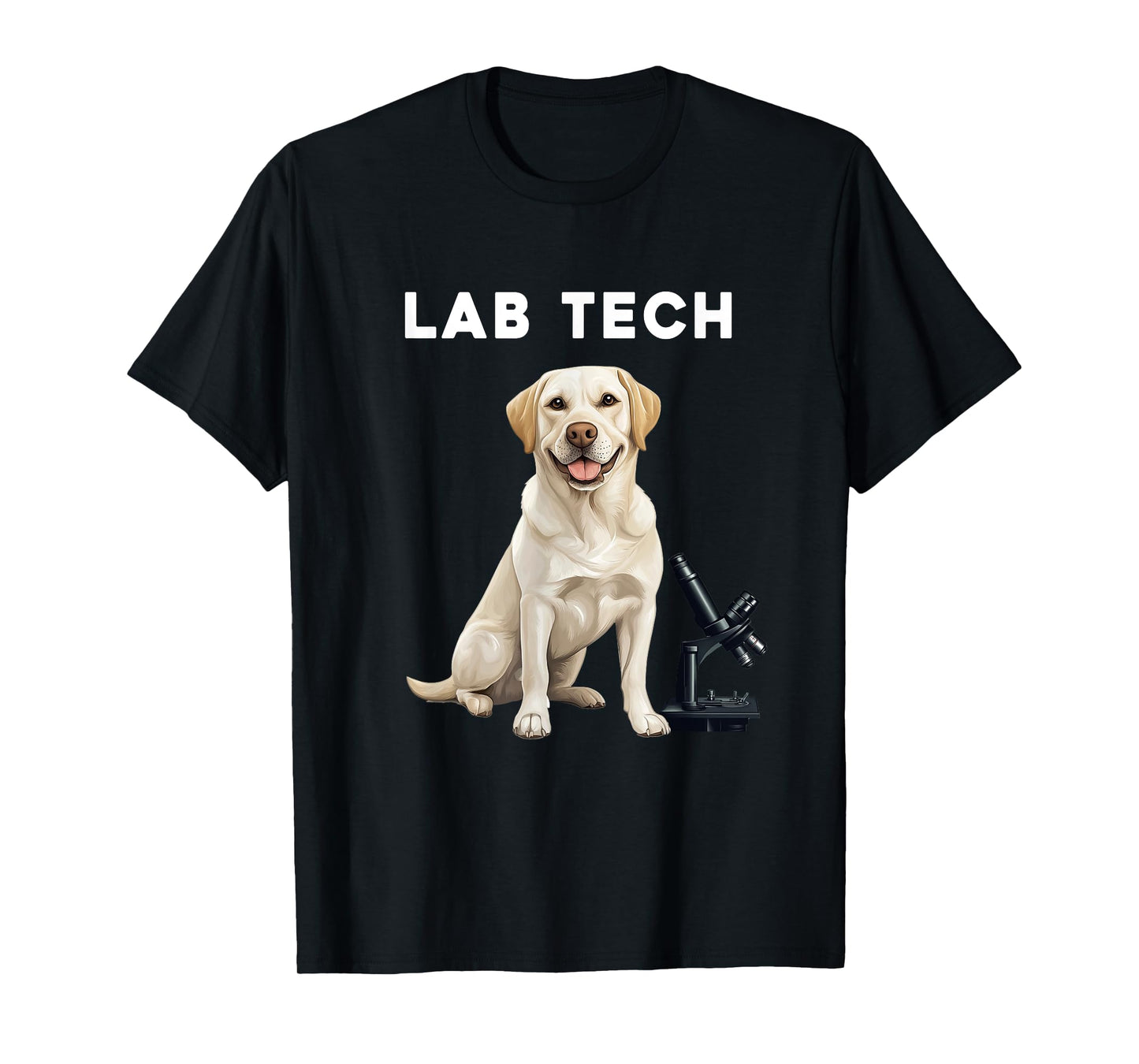 Funny Lab Tech Design featuring a Labrador Dog for Scientist T-Shirt