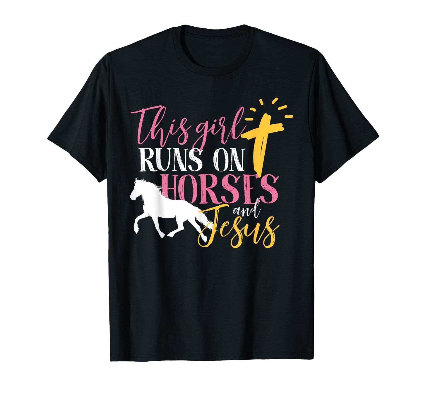 This Girl Runs On Horses And Jesus T-Shirt