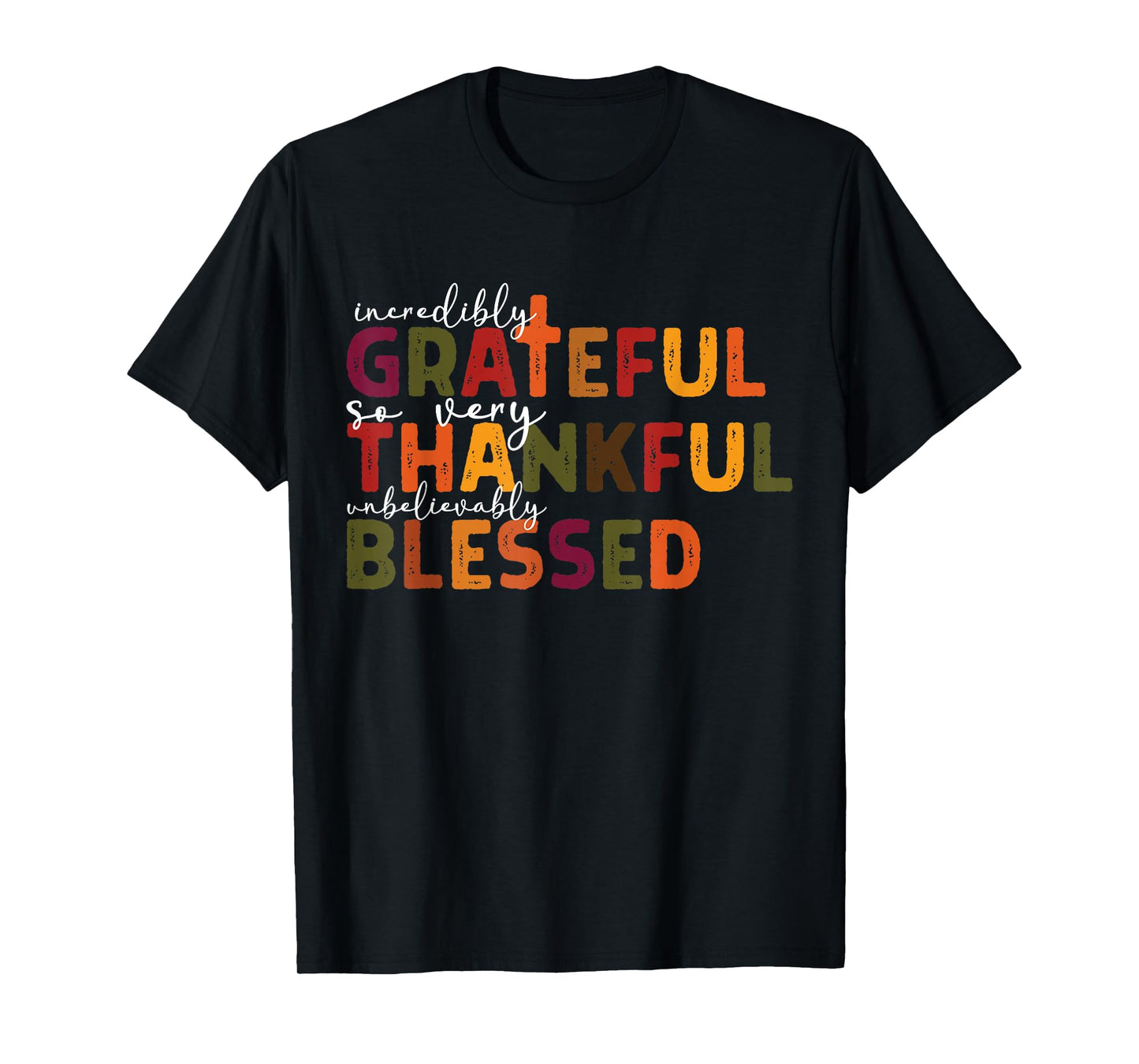 Thankful Grateful Blessed Christian Religious Thanksgiving T-Shirt