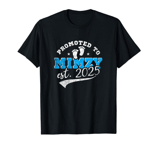 Promoted To Mimzy Est 2025 Proud New Grandma Vintage T-Shirt