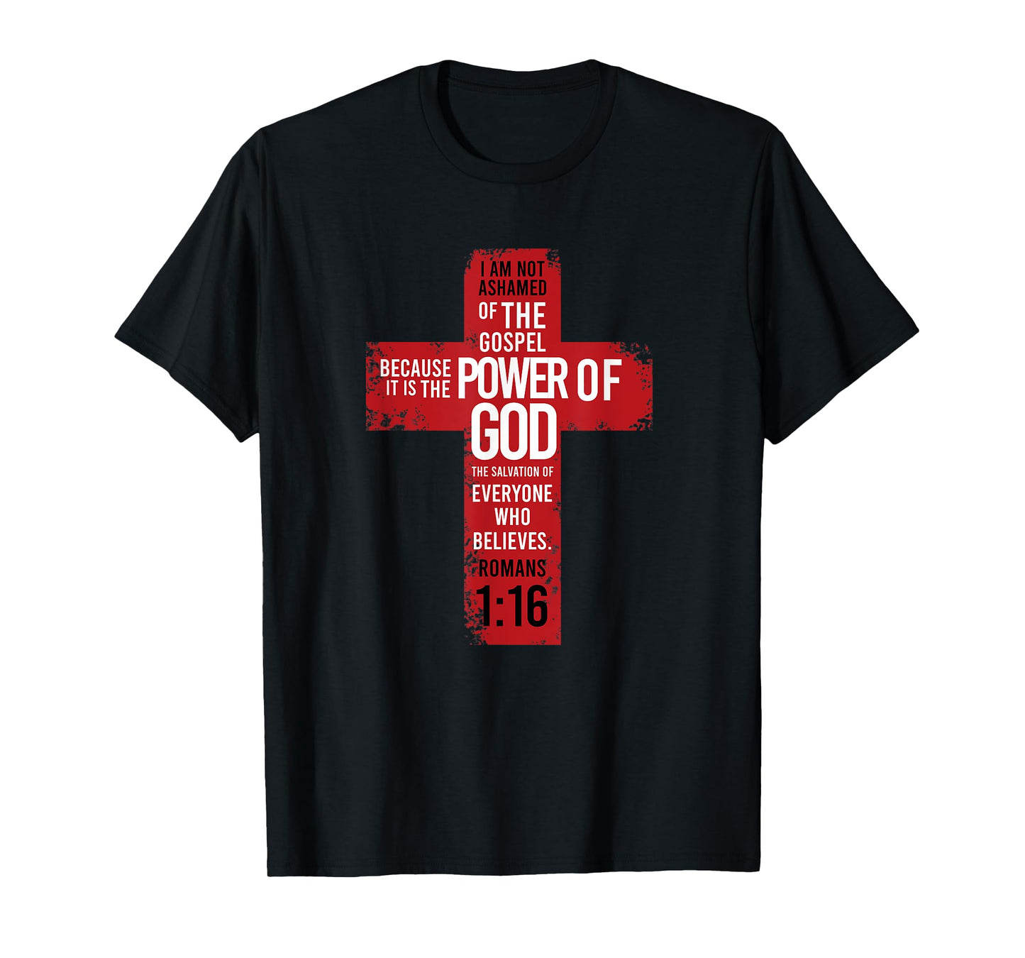 Romans 1:16 Bible Verse Religion Jesus Cross Christian Gift T-Shirt