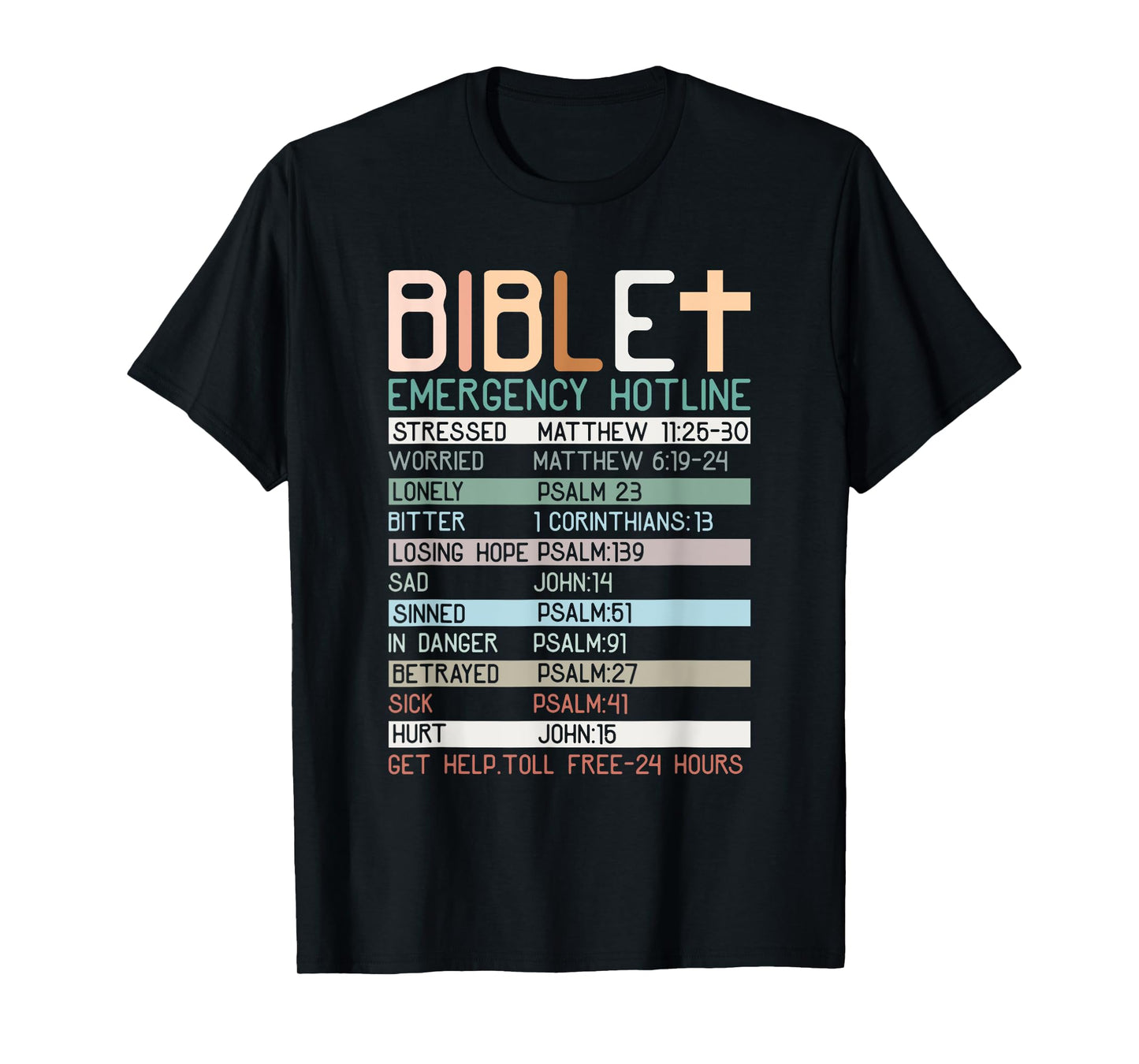 Bible Emergency Hotline Christian Faith Inspiration T-Shirt