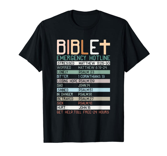 Bible Emergency Hotline Christian Faith Inspiration T-Shirt