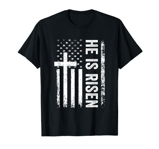 He Is Risen Christian Faith Religious Jesus Cross T-Shirt