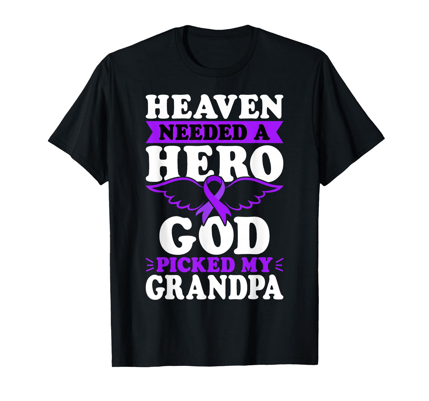 in Memory of Grandpa Pancreatic Cancer Purple Ribbon T-Shirt