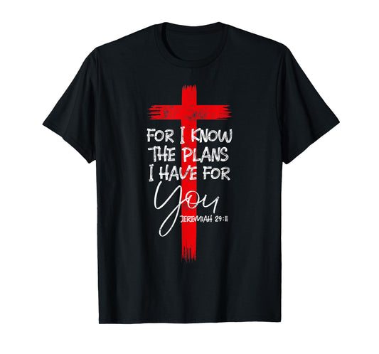 Jeremiah 29:11 Christian Religious Bible Verse Gifts Cross T-Shirt